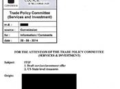 Documento original filtrado propuesta acuerdo servicios inversiones Acuerdo Transatlántico TTIP