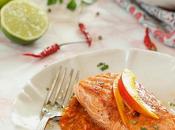 Salmón salsa mango lima