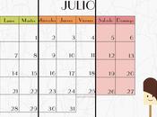 Diseño gráfico: Calendarios Julio Descargables.