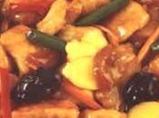 Pollo salsa frutas