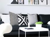 perfecto salón blanco negro. inspiración para salon