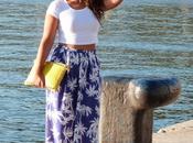 ¡Nuevo look! Falda larga palmeras cropped