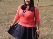 Coral Faux Leather skirt #Outfit