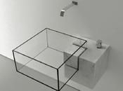 Diseño minimalista lavabo mármol cristal