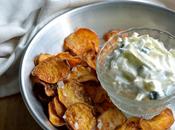 Chips boniato tzatziki manzana