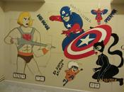 mural superhéroes clásicos Disney