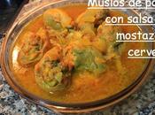 Muslos pollo salsa mostaza cerveza