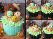 Cupcakes yogur piña: nido pájaros