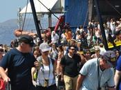 Grecia días: Ferry Naxos atardecer Arco Apolo