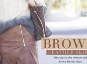 Brown leather skirt