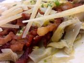 Ensalada alcachofas, panceta queso oveja Insalata carciofi, pancetta pecorino