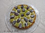Tarta crema vainilla, uvas nevadas