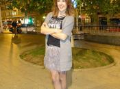 Falda plumas gris
