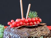 Tarta-tronco Navidad rellena crema turrón Jijona