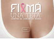Firmando tetas contra cáncer mama