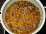 Arroz salchichas