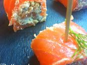 Rollitos Salmón Ahumado, Queso Crema Aceitunas