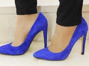 Blue stilletto shoes