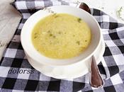 Sopa crema puerro guisantes