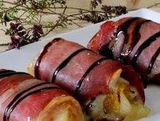 Rollitos Jamón Pera Cebolla Caramelizada