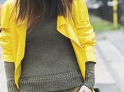 Yellow leather trench