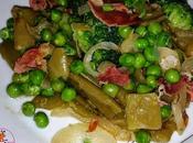 Salteado verduras jamón