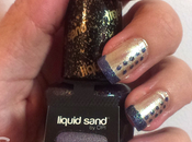 Manicura dorado azul