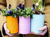 terrazas balcones: maceteros colores latas conserva!