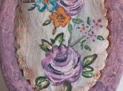 Galleta marco flores pintadas mano