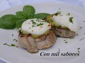 Solomillo mostaza pimienta verde queso cabra