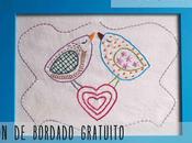Patrón bordado gratuito: pájaros corazón Free embroidery pattern: birds with heart