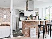 Barra ladrillo cocina. toque chic apartamento