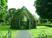 iglesia viva verde, hecha árboles