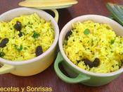 Arroz curcuma, limón semillas mostaza