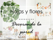 Hojas flores decorando pared