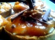 Tartitas platano toffe salado nueces virutas chocolate