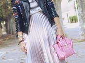 Biker falda plisada