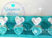 Corazones alto relieve crochet