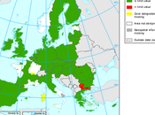 Mapa valor límite anual Plomo para protección salud (Europa, 2008)
