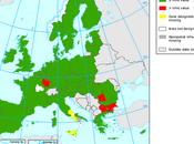 SO2: Mapa valor límite diario para protección salud (Europa, 2008)