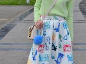 Falda midi jersey pastel