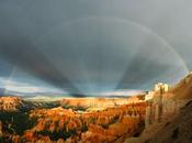 Arcos iris rayos sobre Cañón Bryce