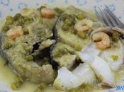 Bacalao salsa verde gambas olla