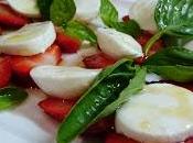 Ensalada fresas mozzarella