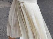 Street style inspiration; pleated midi skirt.-