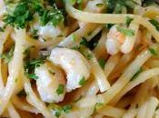 Espaguetis calabacín gambas Linguine zucchine scampi