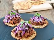 Receta: Tacos carne mechada barbacoa tortillas gluten ensalada coleslaw lombarda