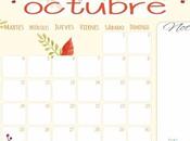 Imprimible: Calendario Octubre 2016