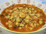 Garbanzos gambas arroz olla