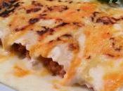 Canelones carne, calabacín quesos